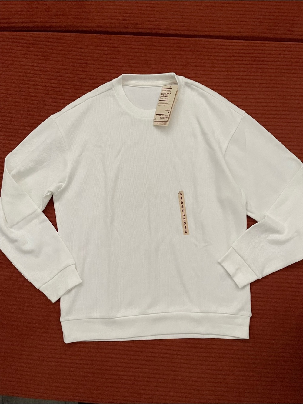 Muji Men's off White Crewneck Sweater - Classic Everyday Pullover size S